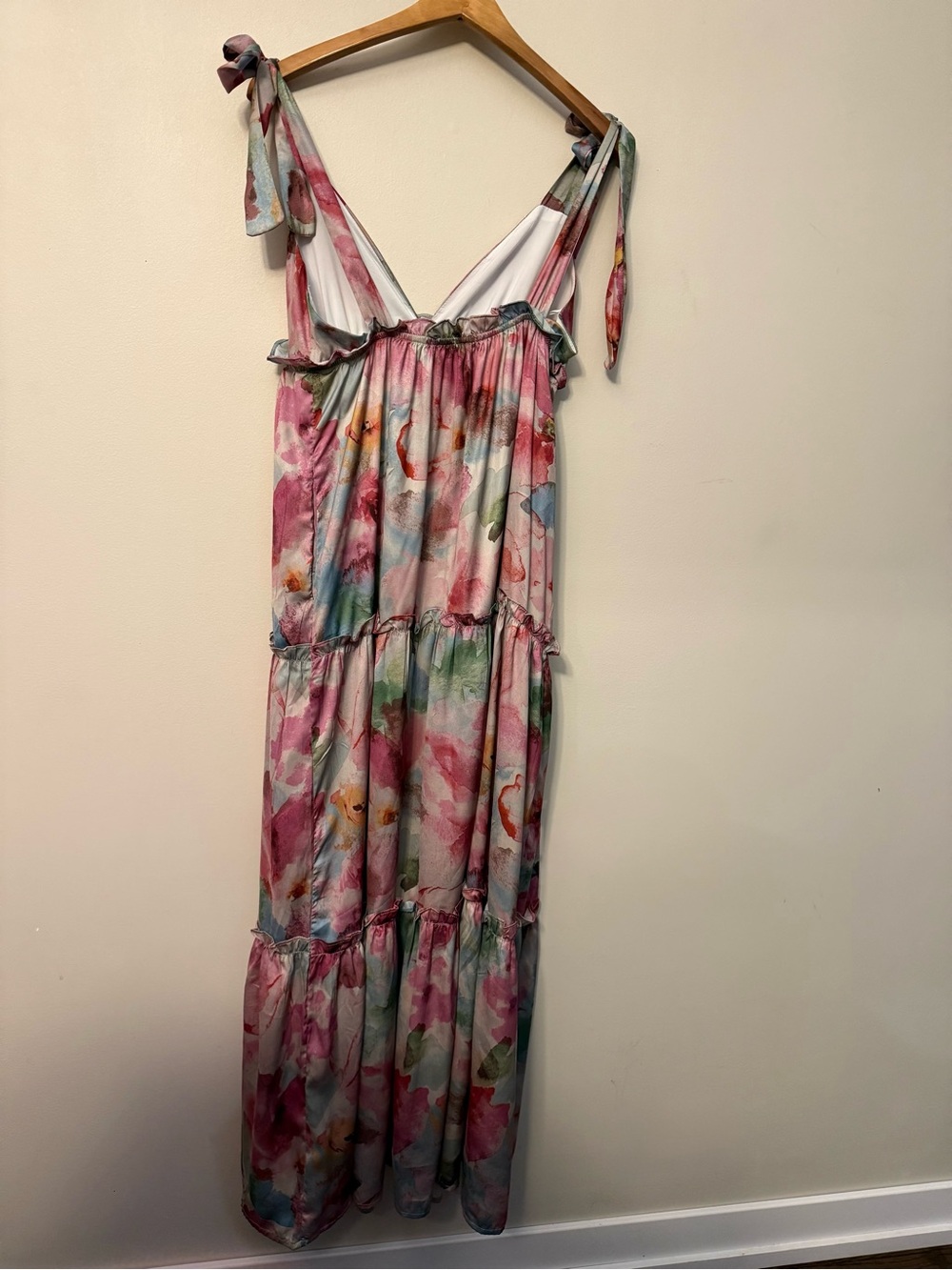 Vici Pink Multi Floral Tie-Shoulder Maxi Dress - Picture 3 of 5